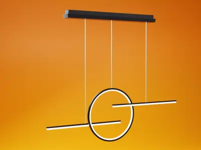 Hanging Circle Light Low-poly 3D model
