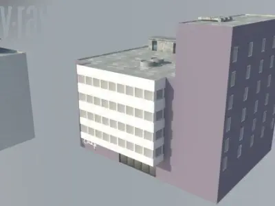 Building Set Low-poly 3D model