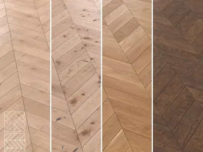 Boen Parquet Wood Floor Collection - 5 Layouts and 4 Colors - 4K 3D model