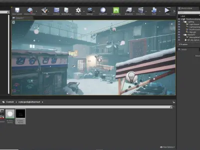 Cyberpunk Ghetto Street UE4 Scene 3D model