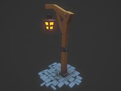 Street Lamp Low-poly 3D model