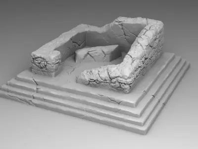 Destroyed temple of Maya 3D print model