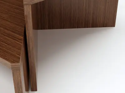 Wooden Travertine Style Coffee Table 3D model