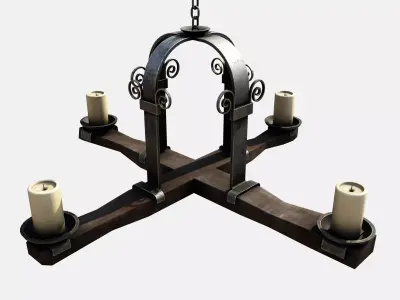 Medieval Torch Low-poly 3D model shop