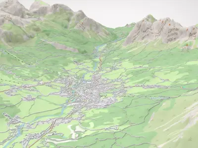 Cityscape Cortina d Ampezzo Italy 3D model