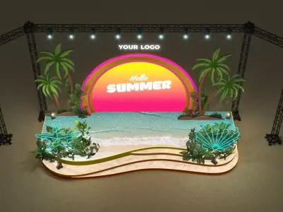 Tropical Summer Event Stage 3D model