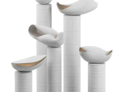 Decorative clay lamps Nautile ii Floor Lamp by Elsa Foulon 3D model