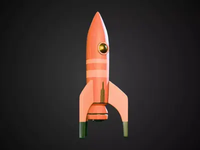 Wooden Rocket Nexus Low-poly 3D model