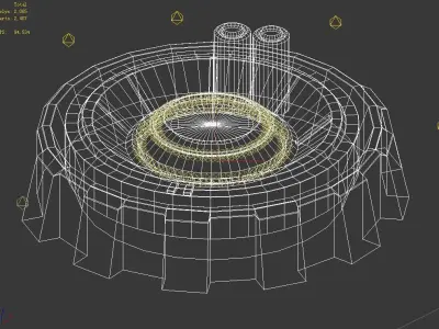 Armor-upgrade spaceship with hole in middle 3D model