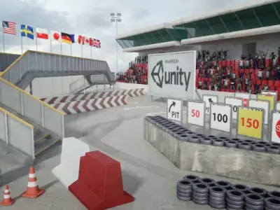 This Race Track Construction Kit - Add-on Pack A Low-poly 3D model