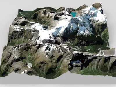 Mount Tutoko New Zealand 3D model