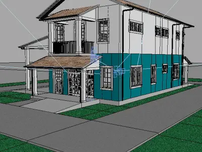 Apartment with garage-1 3D model