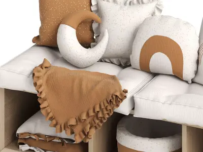 Decorative set of pillows for children 3D model