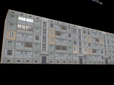 P0040 Panel prefabricated house Low-poly 3D model