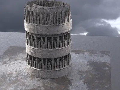 Sci-Fi Dome City layed 3D model
