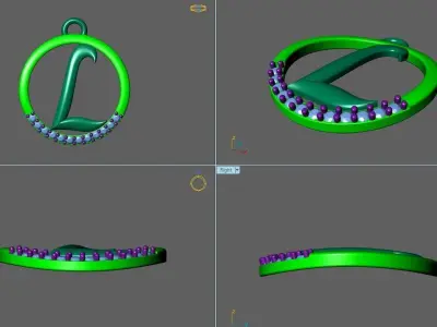 Initial Letter Pendant L 3D print model