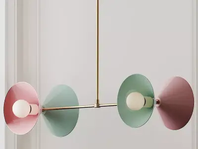 Polarize Pendant Light in Brass With Celadon 3D model
