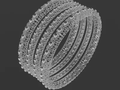 004 The Rajwada Filigree Bangle Set 3D print model