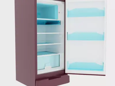 Single door Fridge Free 3D model