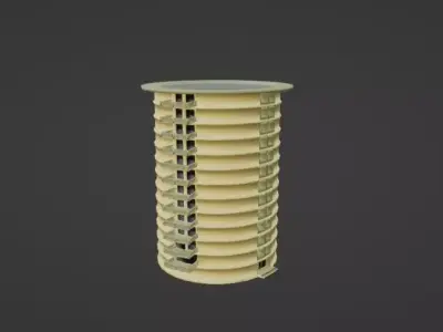 Modern Circular Apartment Building  High-Rise 3D Model Low-poly 3D model
