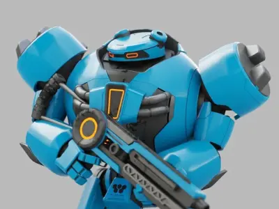 COMBAT DROID EREGON rigged character 3D model
