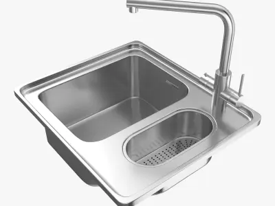 Collection of the Alpes-Inox Kitchen Sinks with Faucets  3D model