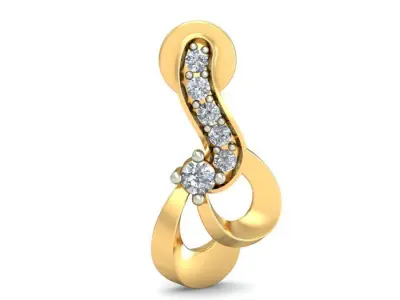 Earring 3dm STL OBJ FBX Render Details pair of diamond earrin... 3D print model