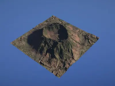 Landscape Environment Volcano Snow 48 Low-poly 3D model