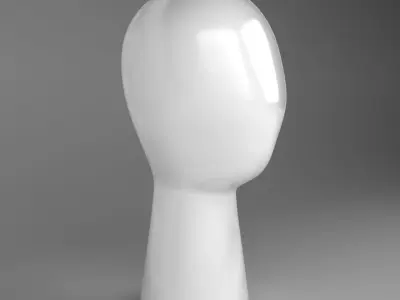 Head Display Stand white 3D model
