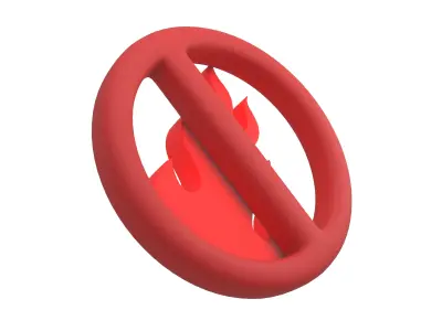 No Fire Icon V1 002 Low-poly 3D model