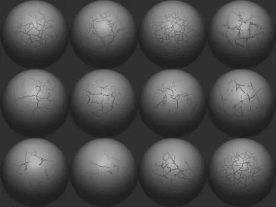 90 Crack VDM Brushes and Alpha Pack Low-poly 3D model
