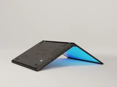 laptop with light Low-poly 3D model