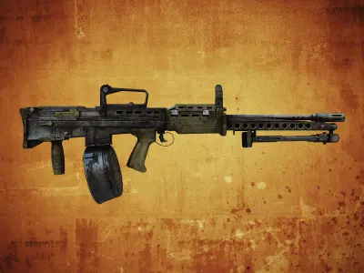 SA80 Machine gun Low-poly 3D model