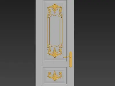 wooden door collection Low-poly 3D model