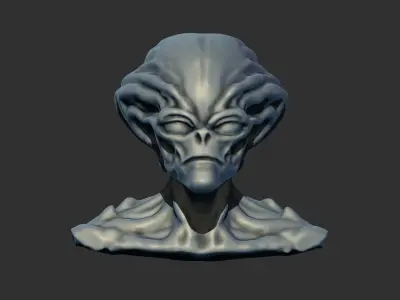 Alien Bust 2 - High-Quality 3D Printable STL Model 3D print model