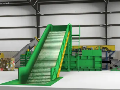  Horizontal Hydraulic Baler Machine Green 