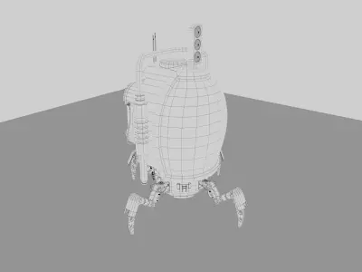 Spider Bot  A Sci-fi Space Spy Robot With mechanical Legs Low-poly 3D model