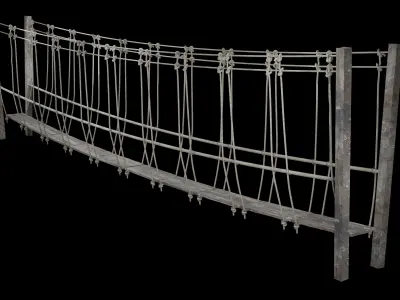 ROPE BRIDGE JUNGLE TRACK PIER HANGING PLATFORM COLLECTION Low-poly 3D model