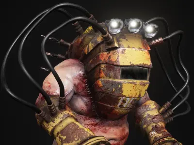 Sci-fi Cyber Victim 6 Low-poly 3D model