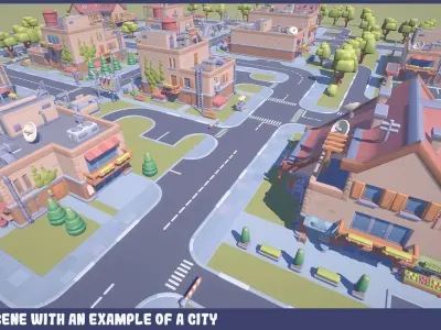 3D Hypercasual City Pack Low-poly 3D model