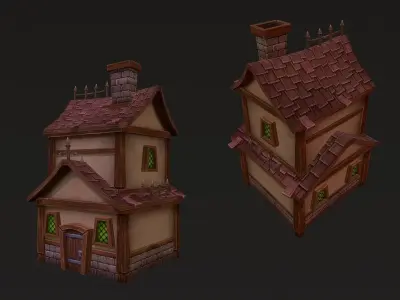 Medieval Houses Pack Low-poly 3D model