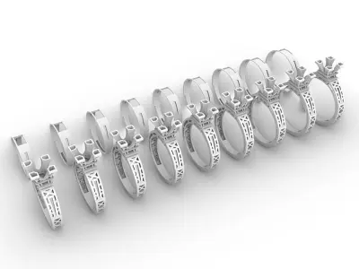 Diamond Tower Ring 3D print model