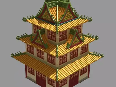 Ancient Chinese Architecture - Tower 32 3D model