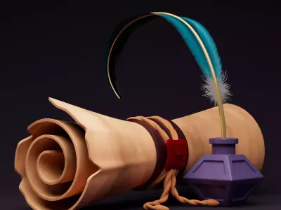 Parchment Pergamino Low-poly 3D model