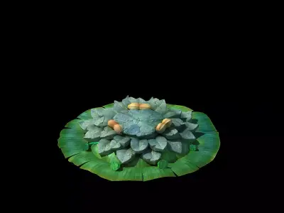 Kapu Buddha Trail Forest Big Lotus Stone Block 02 3D model