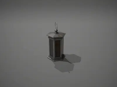 Dark Metal Antique Lantern Low-poly 3D model