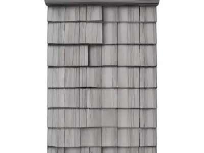 Weathered Modular Wooden Roof Shingles Low-poly 3D model