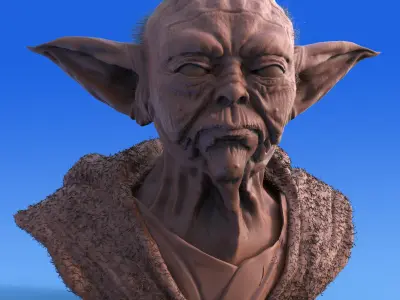 Yoda Bust Sculpt High Poly 3D model