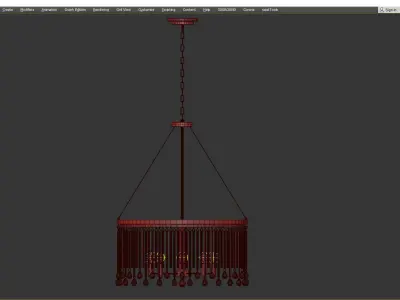 Piper 6 Light Chandelier Round Pendant Light Low-poly 3D model