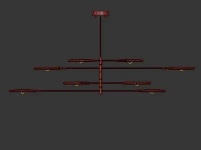 AX268 chandelier with six circular lights 3D model
